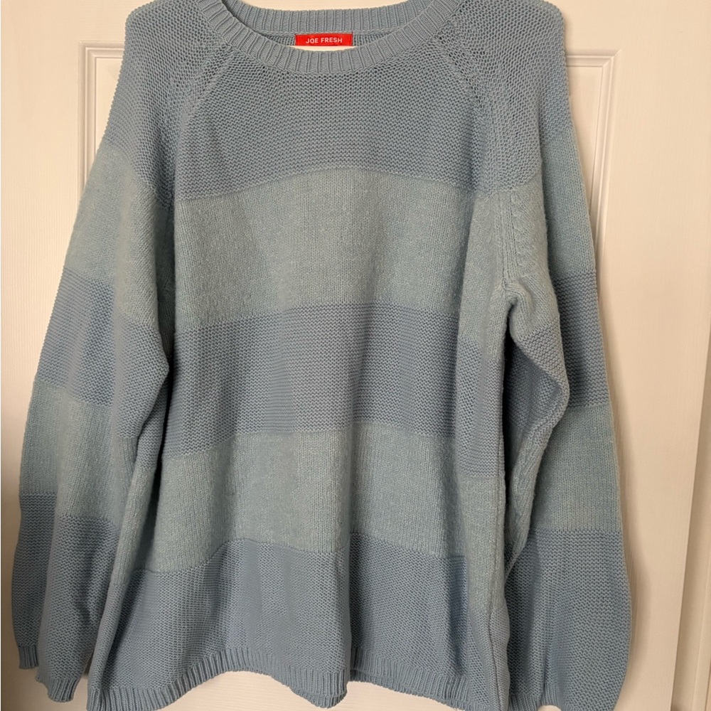 Joe Fresh Womens Sky Blue Crewneck Sweater